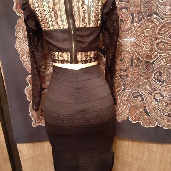 Black Lace Gothic Victorian Top - Picture 3 of 4